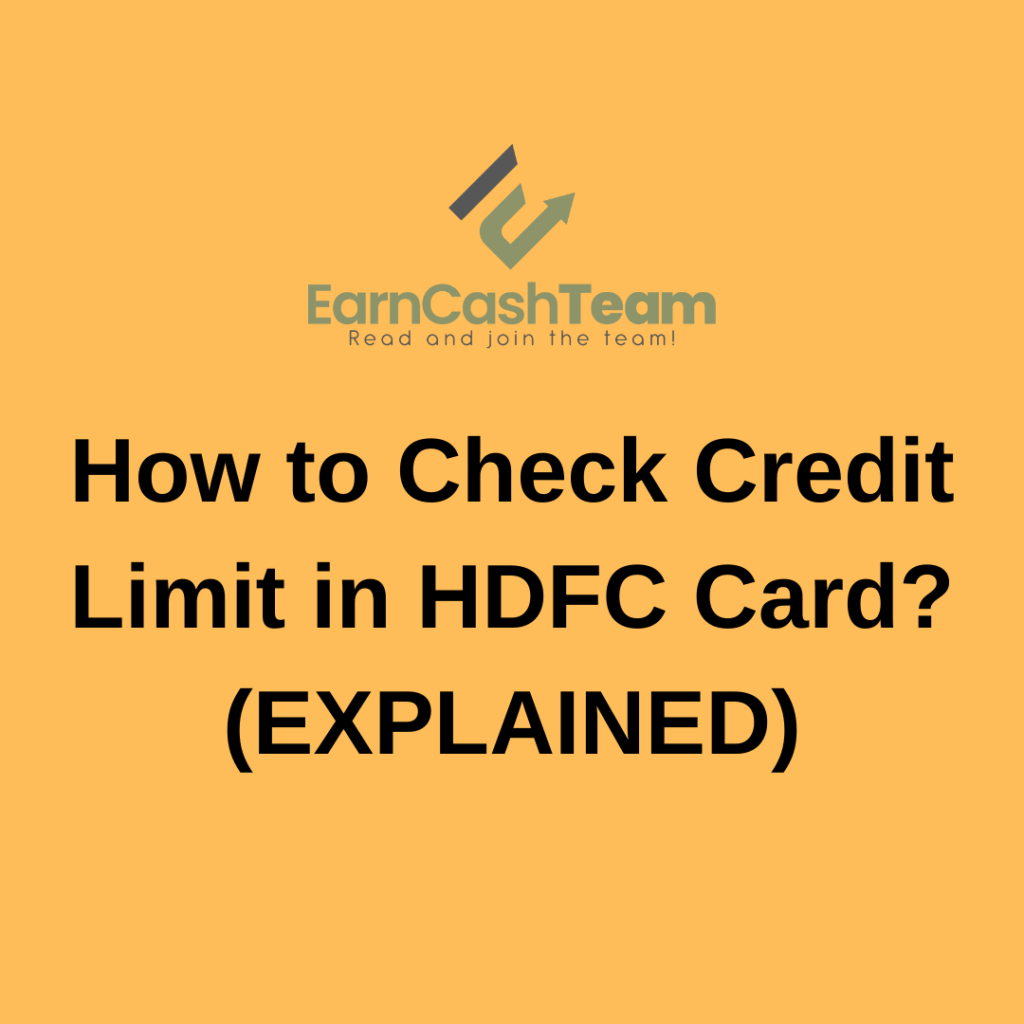 How to Check Credit Limit in HDFC Card EXPLAINED